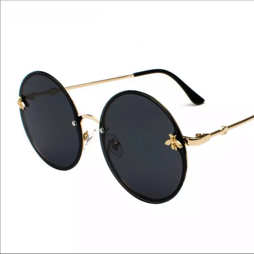 Round Lens Sunglasses | Bumble Bee Detail